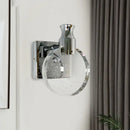 GobekUsa Contemporary Crystal LED Circle Wall Sconce Light for Living Room - Silver