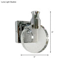 GobekUsa Contemporary Crystal LED Circle Wall Sconce Light for Living Room - Silver