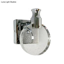 GobekUsa Contemporary Crystal LED Circle Wall Sconce Light for Living Room - Silver