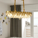 GobekUsa Contemporary Crystal Rhombus Island Light with 10 Bulbs, Suspended in Gold