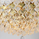 GobekUsa Contemporary Crystal Rhombus Island Light with 10 Bulbs, Suspended in Gold