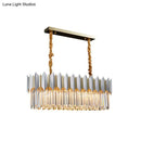 GobekUsa Contemporary Crystal Prisms Island Pendant Light with Silver Finish and 10 Bulbs
