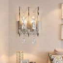 GobekUsa Contemporary Crystal Strand Sconce with 2-Lights and Silver Rod - Wall Mounted for Bedroom