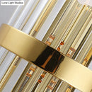 GobekUsa Contemporary Crystal Wall Lamp with Cylinder Design - Golden Wall Lighting for Living Room - Includes 2 Bulbs