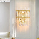 GobekUsa Contemporary Crystal Wall Sconce: Brass/Chrome Linear 3-Light Fixture