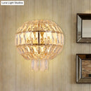 GobekUsa Contemporary Crystal Wall Sconce - Gold Finish, Tiered Design, 3 Bulbs