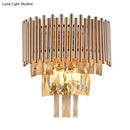 GobekUsa Contemporary Crystal Wall Sconce - Gold Finish, Tiered Design, 3 Bulbs