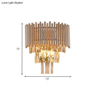 GobekUsa Contemporary Crystal Wall Sconce - Gold Finish, Tiered Design, 3 Bulbs
