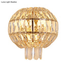 GobekUsa Contemporary Crystal Wall Sconce - Gold Finish, Tiered Design, 3 Bulbs