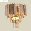 GobekUsa Contemporary Crystal Wall Sconce - Gold Finish, Tiered Design, 3 Bulbs
