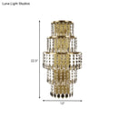 GobekUsa Contemporary Crystal Wall Sconce with 5-Bulb Brass Mount - Layered Bedside Light