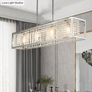 GobekUsa Contemporary Cuboid Island Pendant Chandelier with Crystal Drops