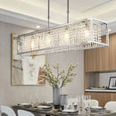 GobekUsa Contemporary Cuboid Island Pendant Chandelier with Crystal Drops