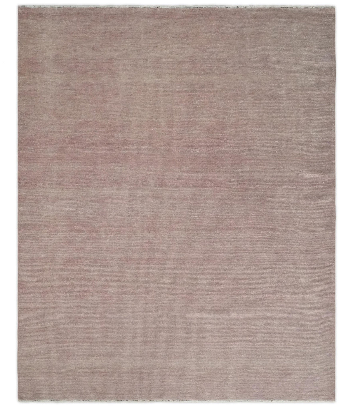 Contemporary Peach Hand-Knotted Wool Area Rug Artisan Crafted
