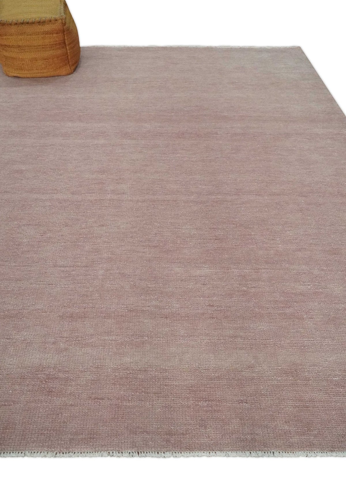 Contemporary Peach Hand-Knotted Wool Area Rug Artisan Crafted, photo 6 of 13