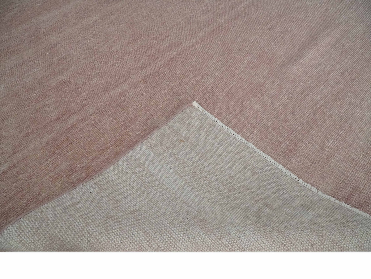 Contemporary Peach Hand-Knotted Wool Area Rug Artisan Crafted, photo 10 of 13