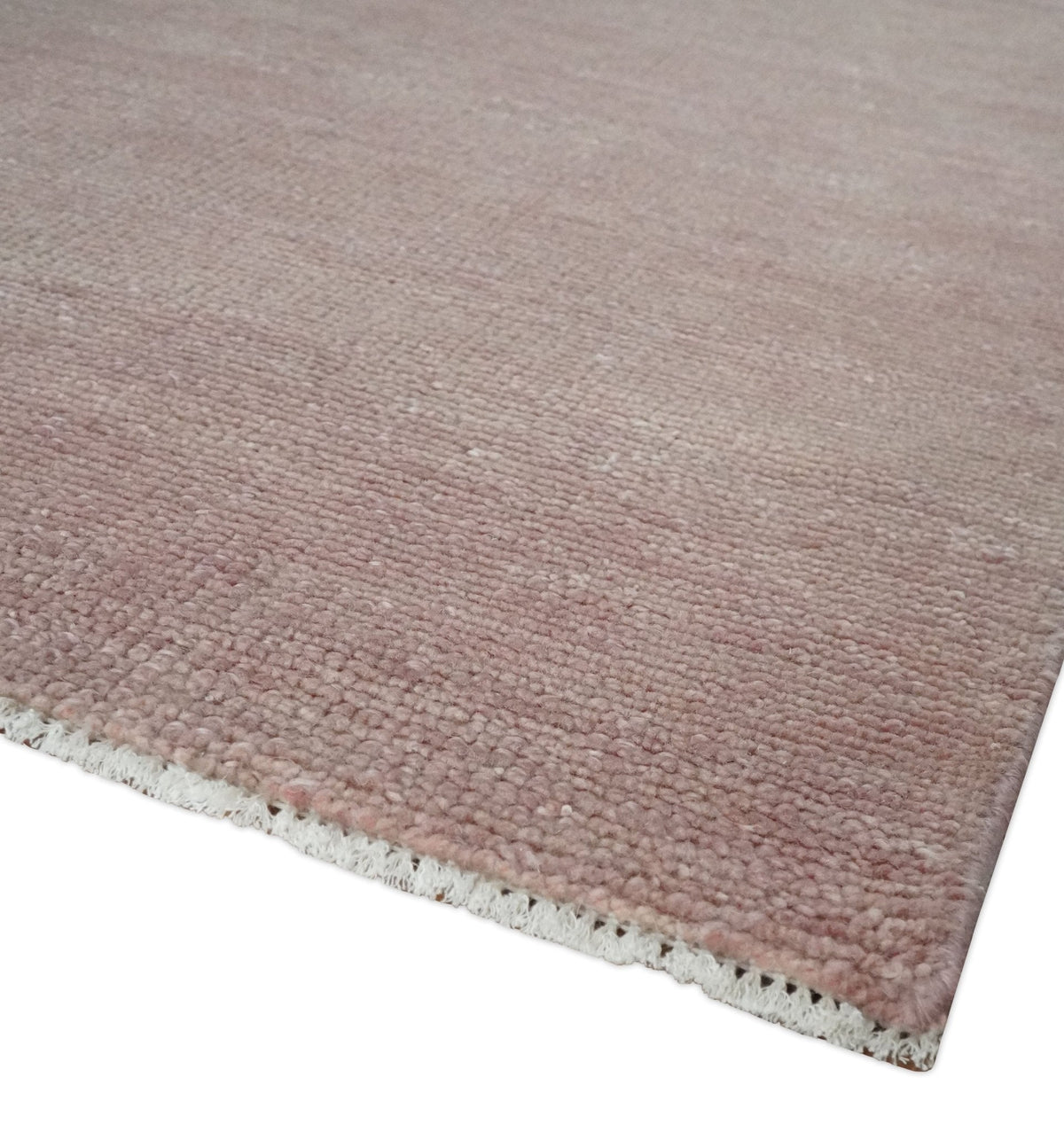 Contemporary Peach Hand-Knotted Wool Area Rug Artisan Crafted, photo 8 of 13