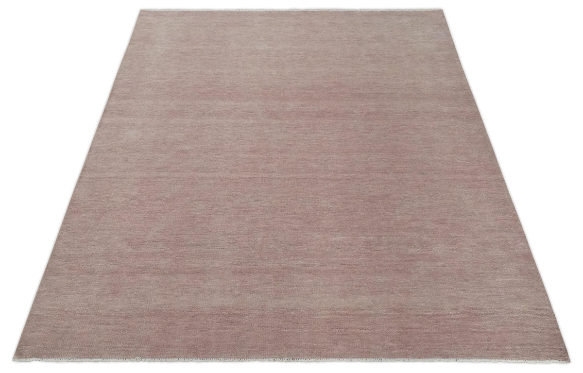 Contemporary Peach Hand-Knotted Wool Area Rug Artisan Crafted, photo 13 of 13