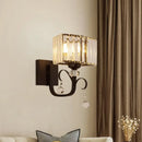 GobekUsa Contemporary Black Metal Wall Sconce Light - Scrolling Arm Corridor Lamp