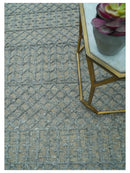 Gray and Beige Hand Knotted Wool Area Rug Contemporary Traditional Elegant Style by The Rug Decor