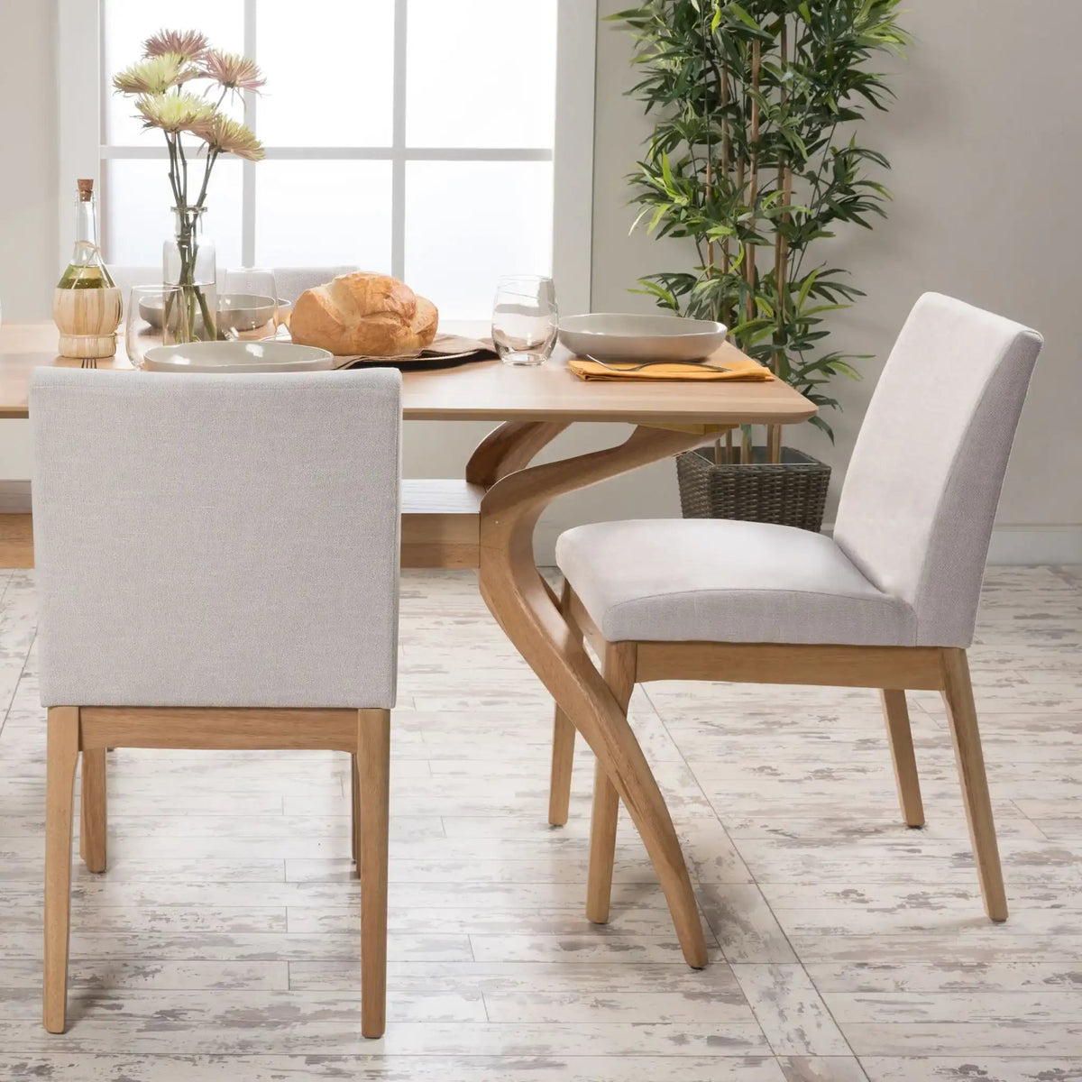 Contemporary Dining Chair Set With Upholstered Fabric, photo 4 of 4