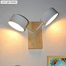 GobekUsa Contemporary Double Drum Wall Mounted Light: Metal Fixture for Kitchen with 2 Bulbs, Black/White/Blue