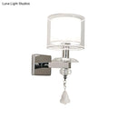 GobekUsa Contemporary Double Glass Cylinder Wall Lamp with Crystal Accent in Chrome: Brilliant 1-Light Lighting Idea