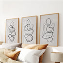 Abstract Line Art Wall Art Set of 3. Minimalist Figure Drawings by Wall Art Set