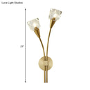 GobekUsa Contemporary Faceted Crystal Bud Wall Sconce Light - 2 Lights, Brass Finish, Bedroom