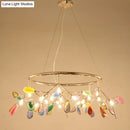 GobekUsa Contemporary Firefly Metal Pendant Light with Round Canopy for Living Room - Island Lighting Solution