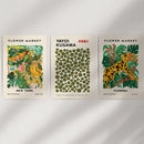 Flower Market, Kusama Art Prints. Modern Tropical Wall Decor by Wall Art Set