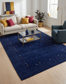 Hand Loomed Wool Gabbeh Border Area Rug - Contemporary Design by The Rug Decor