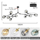 GobekUsa Contemporary Glass Bubble Chandelier for Living Room