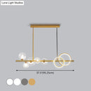 GobekUsa Contemporary Glass Island Lamp: 7-Head Hanging Light for Dining Room