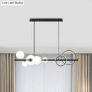 GobekUsa Contemporary Glass Island Lamp: 7-Head Hanging Light for Dining Room
