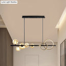 GobekUsa Contemporary Glass Island Lamp: 7-Head Hanging Light for Dining Room
