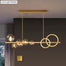 GobekUsa Contemporary Glass Island Lamp: 7-Head Hanging Light for Dining Room