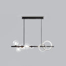 GobekUsa Contemporary Glass Island Lamp: 7-Head Hanging Light for Dining Room