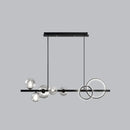 GobekUsa Contemporary Glass Island Lamp: 7-Head Hanging Light for Dining Room