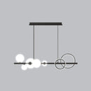 GobekUsa Contemporary Glass Island Lamp: 7-Head Hanging Light for Dining Room