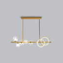 GobekUsa Contemporary Glass Island Lamp: 7-Head Hanging Light for Dining Room