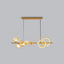 GobekUsa Contemporary Glass Island Lamp: 7-Head Hanging Light for Dining Room