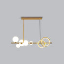 GobekUsa Contemporary Glass Island Lamp: 7-Head Hanging Light for Dining Room