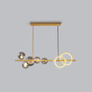 GobekUsa Contemporary Glass Island Lamp: 7-Head Hanging Light for Dining Room