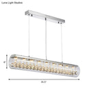 GobekUsa Contemporary Glass Island Pendant Light with 5 Horizontal Cylinder Lights and Crystal Ball Accent