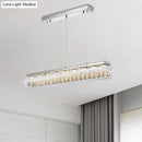 GobekUsa Contemporary Glass Island Pendant Light with 5 Horizontal Cylinder Lights and Crystal Ball Accent