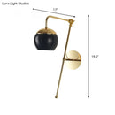 GobekUsa Contemporary Glass Wall Sconce with Brass Finish Arm - 1 Bulb Bedroom Light