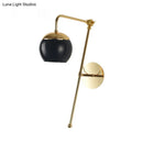 GobekUsa Contemporary Glass Wall Sconce with Brass Finish Arm - 1 Bulb Bedroom Light