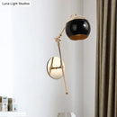 GobekUsa Contemporary Glass Wall Sconce with Brass Finish Arm - 1 Bulb Bedroom Light
