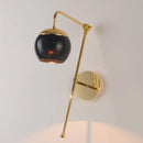 GobekUsa Contemporary Glass Wall Sconce with Brass Finish Arm - 1 Bulb Bedroom Light